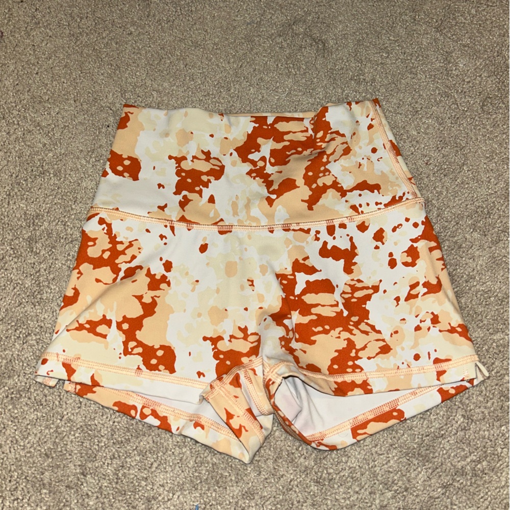 Orange and Cream Camouflage Shorts